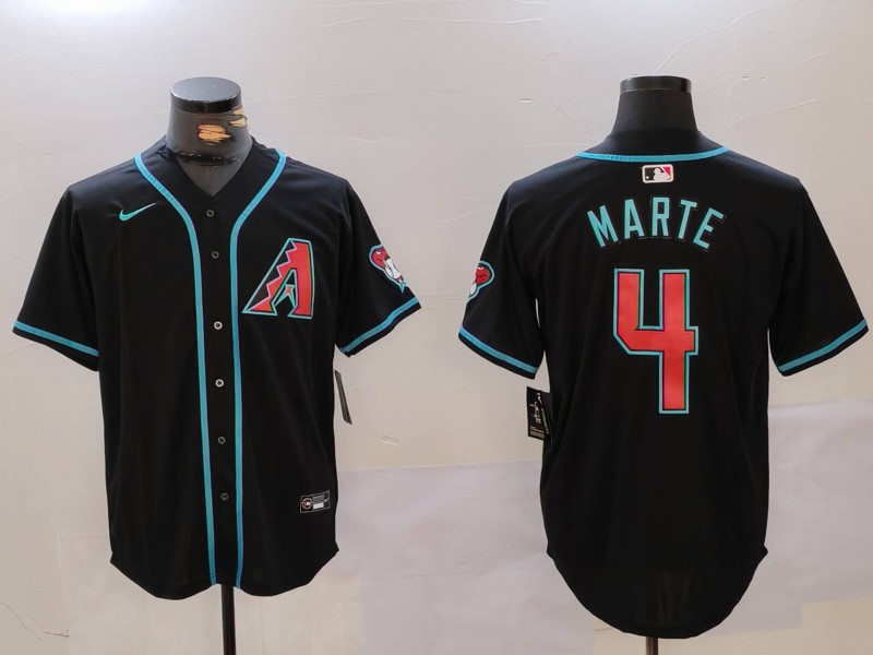 Men's Arizona Diamondbacks #4 Ketel Marte Black Cool Base Stitched Baseball Jersey